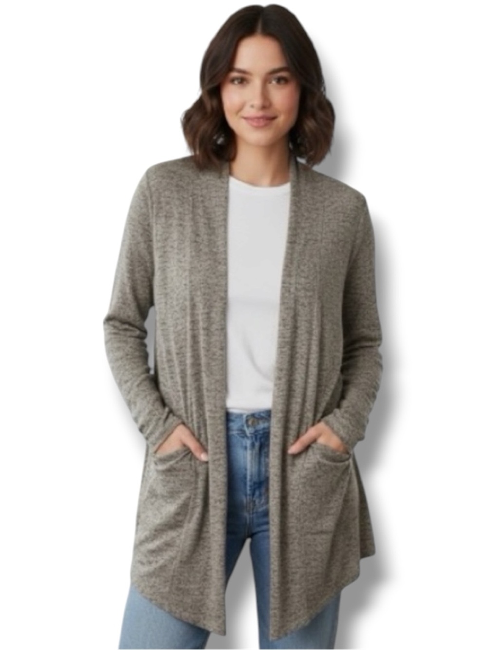 Philosophy (Anthropologie Exclusive) Sweater Cozy Chic Taupe Heather Cardigan L